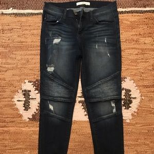 KanCan Moto Distressed Skinny Jeans